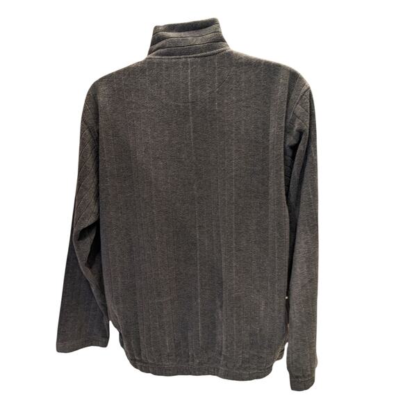 Justin Blake Fleece Sweatshirt Mens Large Quarter Zip Pullover Striped Pockets - Picture 7 of 13